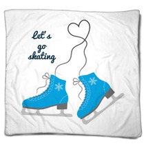 Figure Sk8 Ice Skate Skate Blankets 128410635