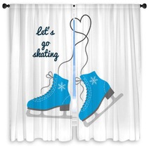 Figure Sk8 Ice Skate Skate Window Curtains 128410635