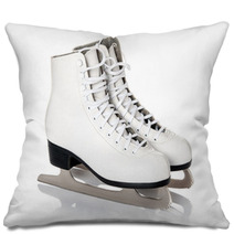 Figure Skates Isolated On White Background Pillows 61408433