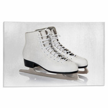 Figure Skates Isolated On White Background Rugs 61408433