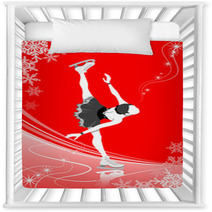 Figure Skating Woman red Color Nursery Decor 58276496