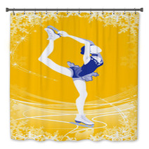 Figure Skating Woman Yellow Color Bath Decor 58276494