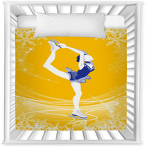 Figure Skating Woman Yellow Color Nursery Decor 58276494
