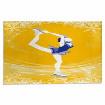 Figure Skating Woman Yellow Color Rugs 58276494