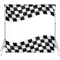 Finish Wavy Flag Design Black And White Squares Backdrops 97291143