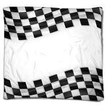 Finish Wavy Flag Design Black And White Squares Blankets 97291143