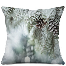 Fir Branch On Snow Pillows 46543245