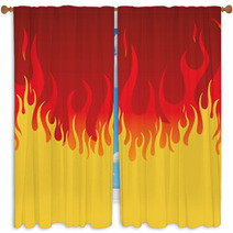 Fire Background Window Curtains 16128398