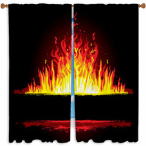 Fire Background Window Curtains 21999013