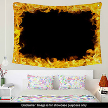 Fire Border With Flames Wall Art 38348092