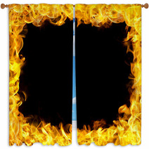 Fire Border With Flames Window Curtains 38348092