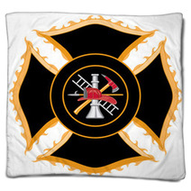 Fire Department Maltese Cross Symbol Blankets 29214104