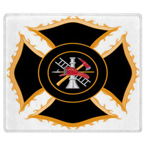 Fire Department Maltese Cross Symbol Rugs 29214104