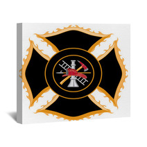 Fire Department Maltese Cross Symbol Wall Art 29214104