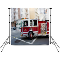 Fire Engine In A Big City Backdrops 7251382