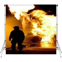 Fire Fighter And Flames Backdrops 7005525