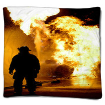 Fire Fighter And Flames Blankets 7005525