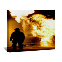 Fire Fighter And Flames Wall Art 7005525