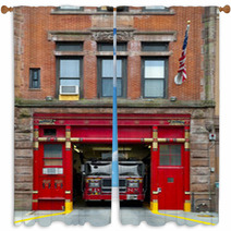 Fire Station In Manhattan Window Curtains 26230689