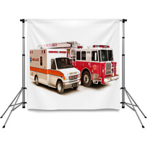 Fire Truck And Ambulance Backdrops 46913633