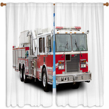 Fire Truck Window Curtains 12336097