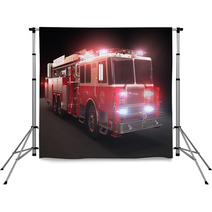 Fire Truck With Lights Backdrops 45222176
