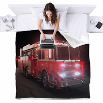 Fire Truck With Lights Blankets 45222176