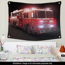 Fire Truck With Lights Wall Art 45222176
