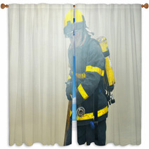 Firefight In A Urban Scene Window Curtains 52147799