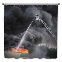 Firefighter And Burning House Bath Decor 66227690
