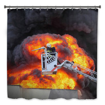 Firefighter And Burning House Bath Decor 66227707