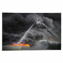 Firefighter And Burning House Rugs 66227690