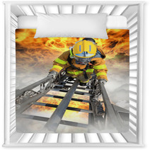 Firefighter Ascends Upon A One Hundred Foot Ladder Nursery Decor 51110465