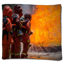 Firefighter Fighting For A Fire Attack During A Training Blankets 65688075