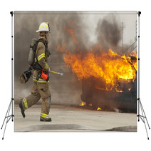 Firefighter In Action Backdrops 15288820