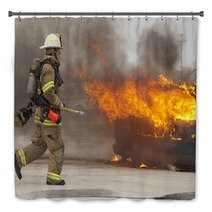Firefighter In Action Bath Decor 15288820