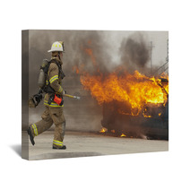 Firefighter In Action Wall Art 15288820