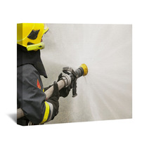 Firefighter In Action Wall Art 58169183