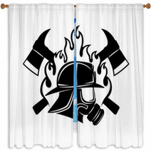 Firefighter Sign Window Curtains 140605137
