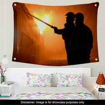Firefighters At Work Wall Art 52327578
