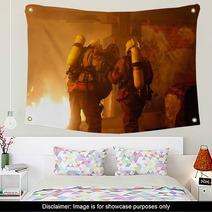 Firefighters Carrying An Accident Victim Wall Art 19274504