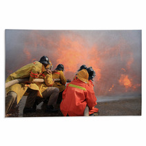 Firefighters Fighting Fire Rugs 53567962