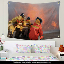 Firefighters Fighting Fire Wall Art 53567962