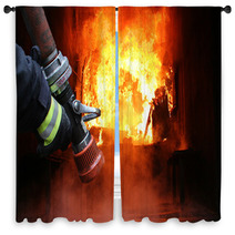 Firefighters  First In Last Out Window Curtains 2236621