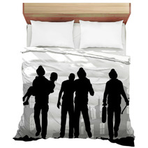 Firefighters Silhouette Bedding 132387472