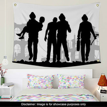 Firefighters Silhouette Wall Art 132387472