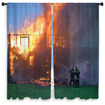 Firefighters Taking Control Window Curtains 13113030