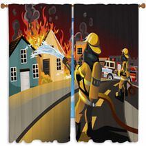 Firefighters Window Curtains 36569194