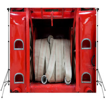 Firehose In Red Firetruck Backdrops 41885495