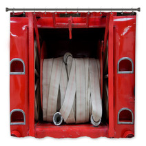 Firehose In Red Firetruck Bath Decor 41885495